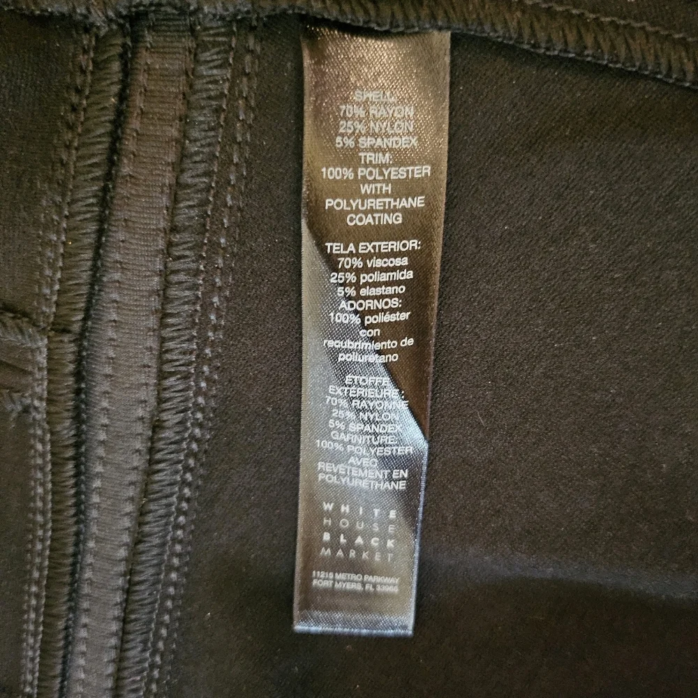 WHBM Military Trophy Blazer Jacket Black Faux Leather Trim Size 12 - Picture 3 of 8